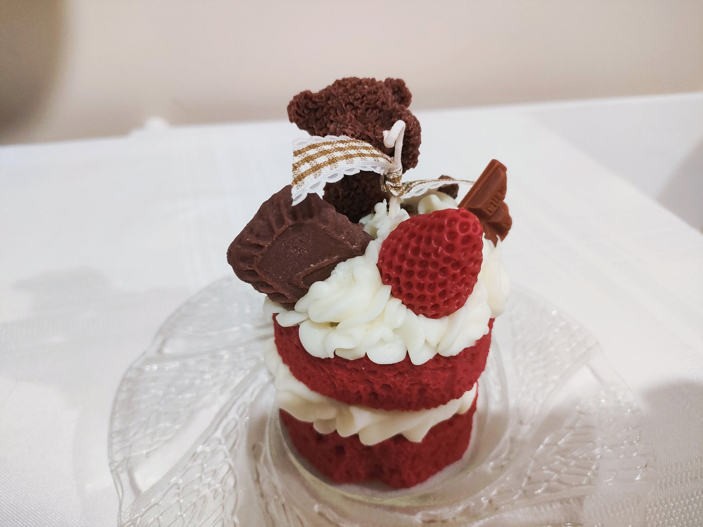 Two Layers Red Sponge Cake Scented Candle