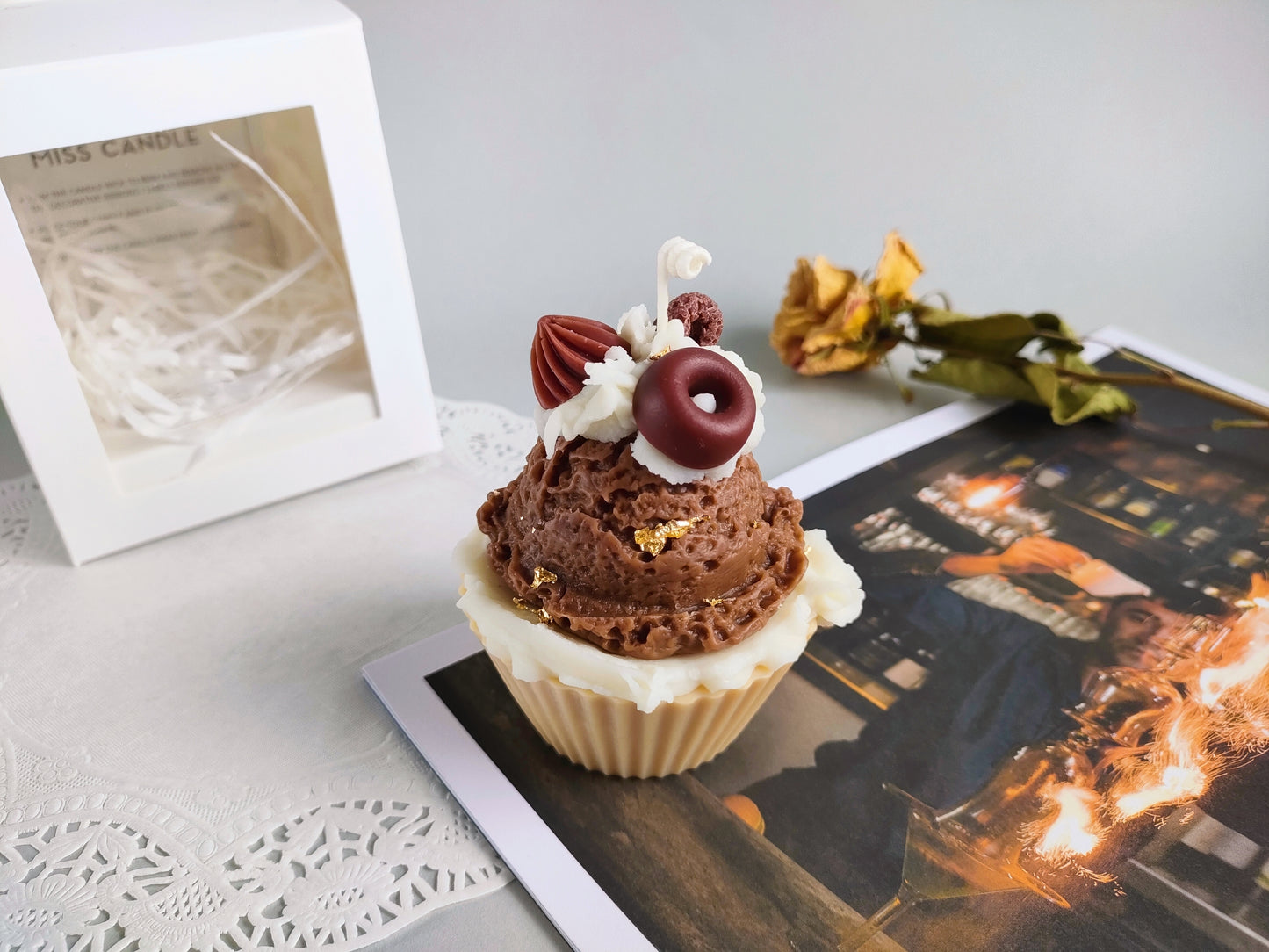 Muffin Gold Leaf Ice Cream Scented Candle