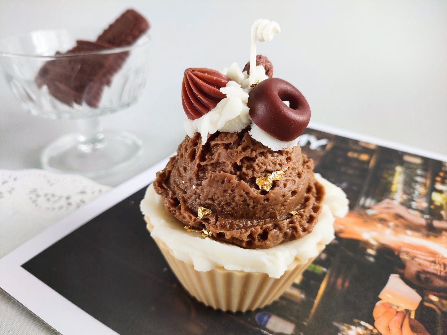 Muffin Gold Leaf Ice Cream Scented Candle