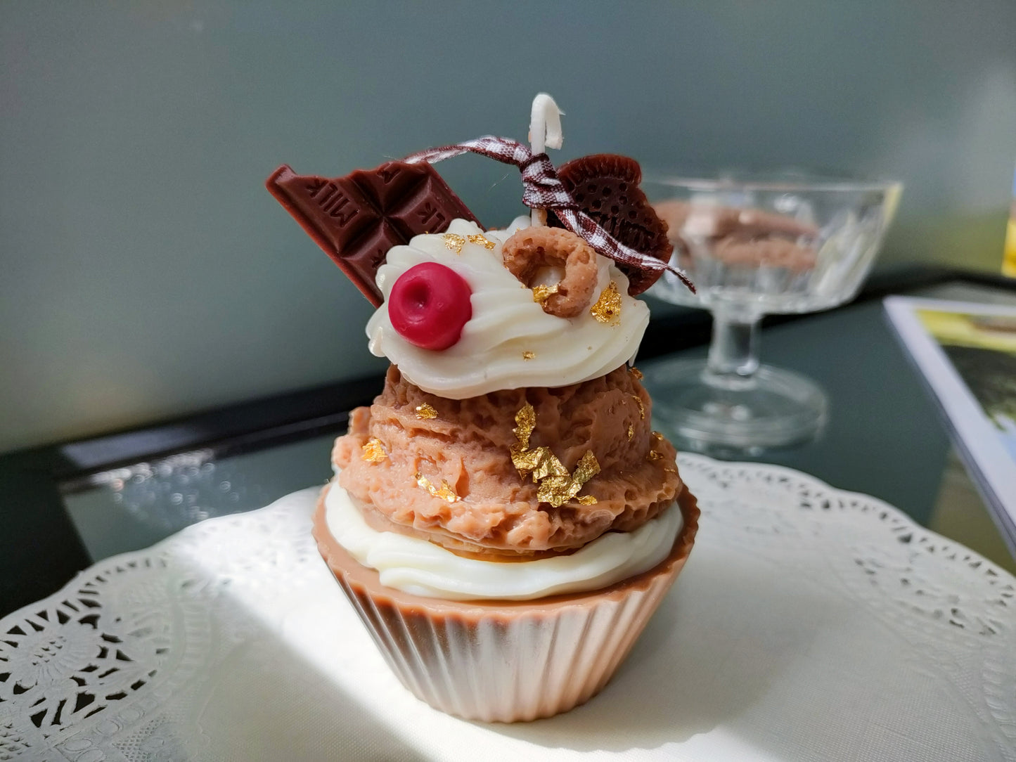 Muffin Gold Leaf Ice Cream Scented Candle