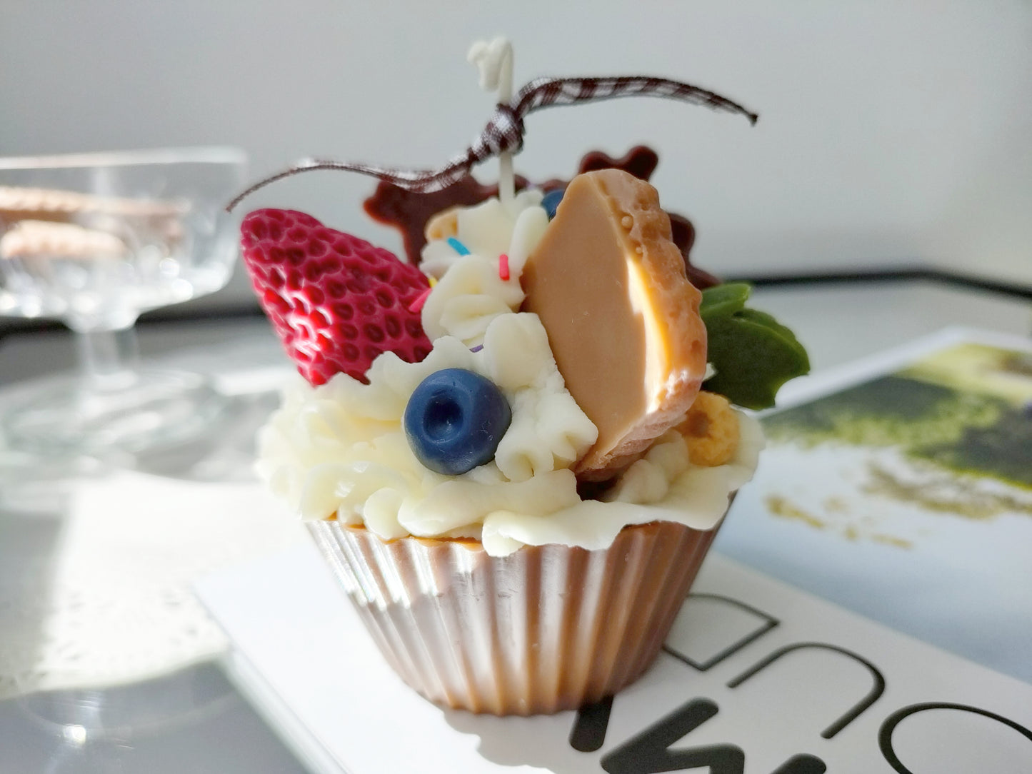 Adorable Muffin Cake Scented Candle(Happy Birthday)