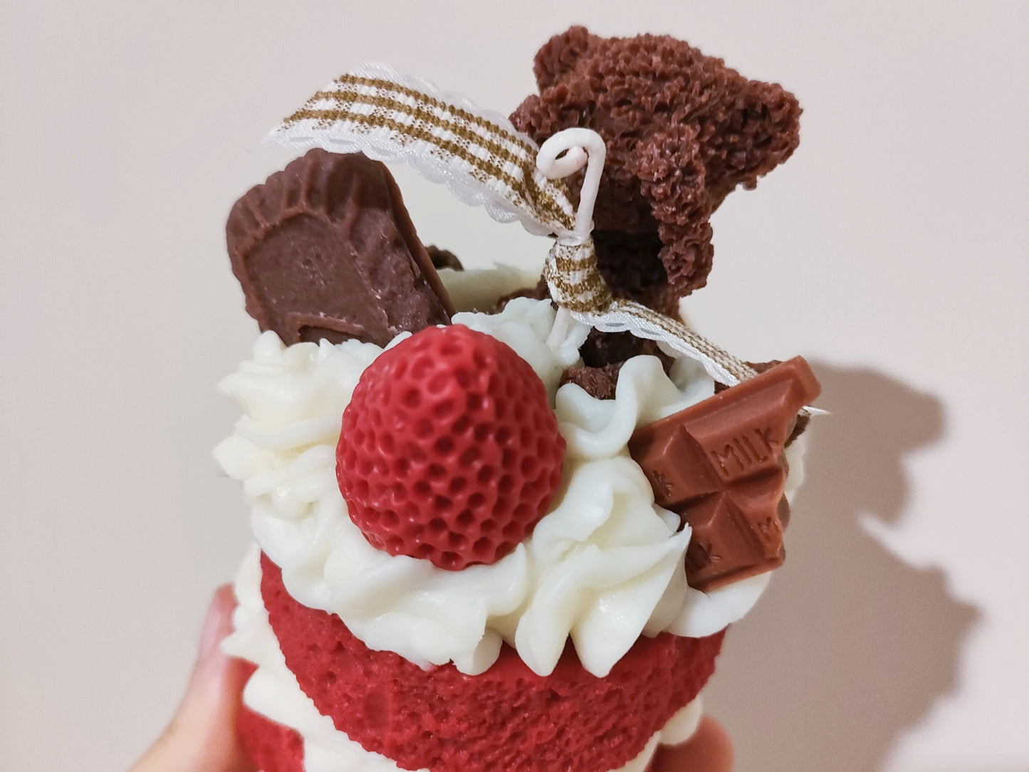 Two Layers Red Sponge Cake Scented Candle